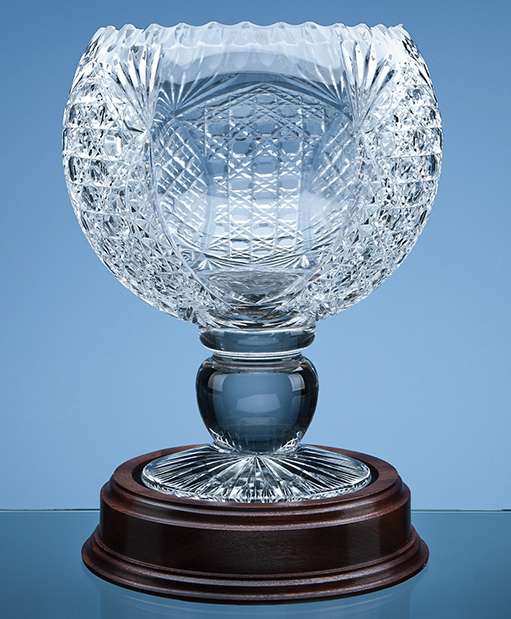 Large image for Shire Crystal Masterpiece Footed Bowl on a Mahogany Base
